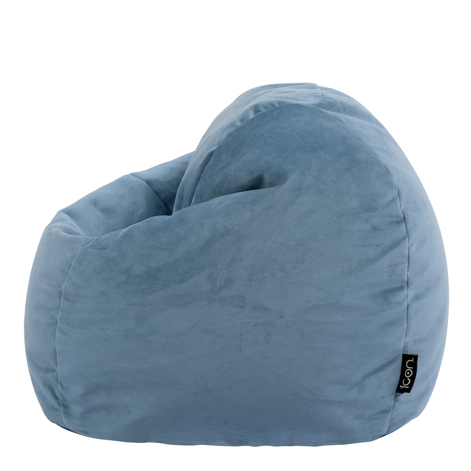 image 1 of Kids Kingston Velvet Bean Bag Chair Mineral Blue Childrens Bean Bags | Blue | Mineral Blue | 1