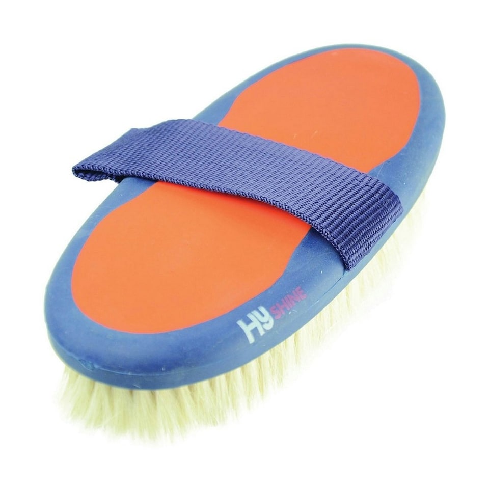 HySHINE Pro Groom Goat Hair Body Brush - Navy/Orange - One Size