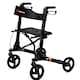 image 4 of COSTWAY Folding Rollator Walker Aluminium Mobility Aid Black | Black