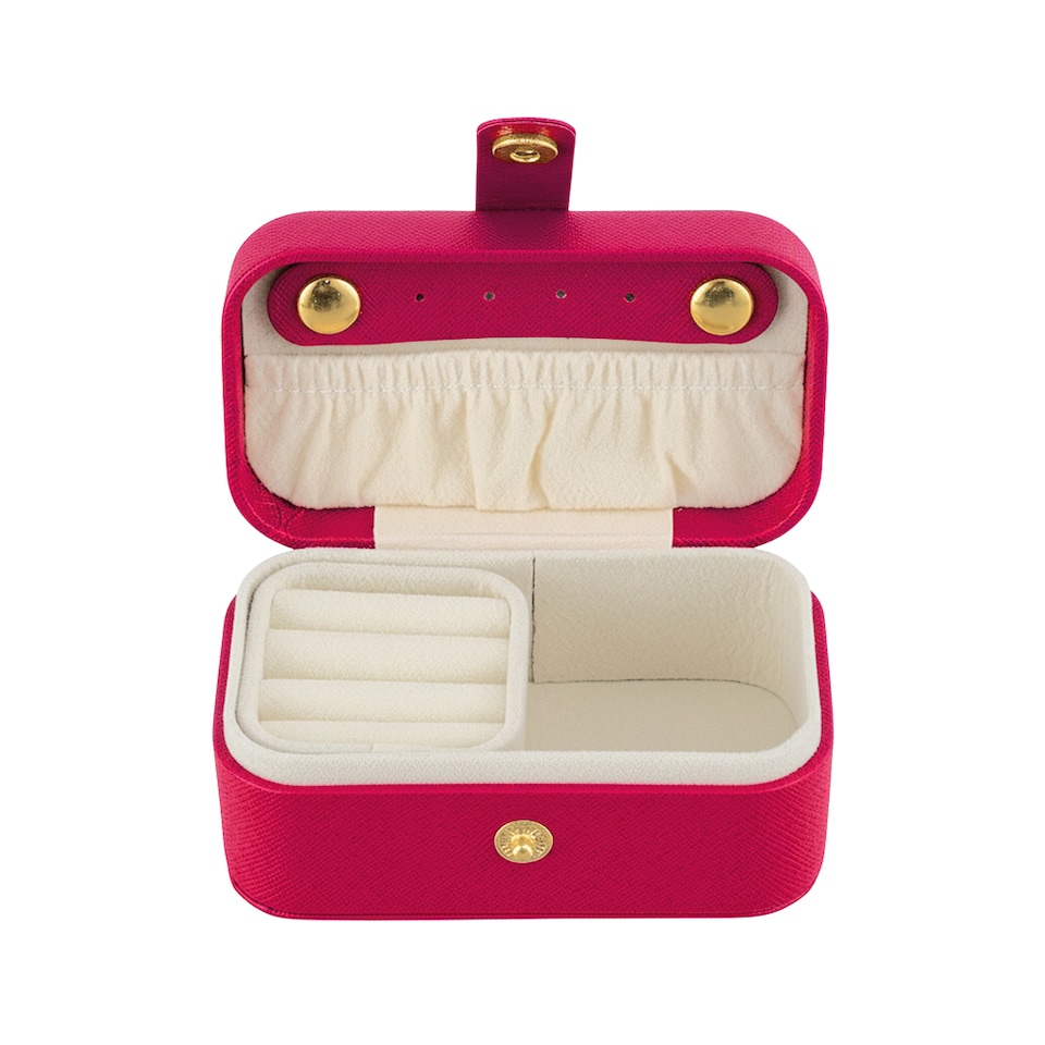 image 1 of Living and Home Portable Mini Jewelry Box Organizer-Red | Red