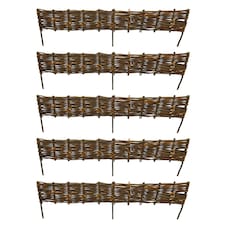 Willow Hurdle Garden Lawn Edging (120cm x 20cm) - 5 Panels