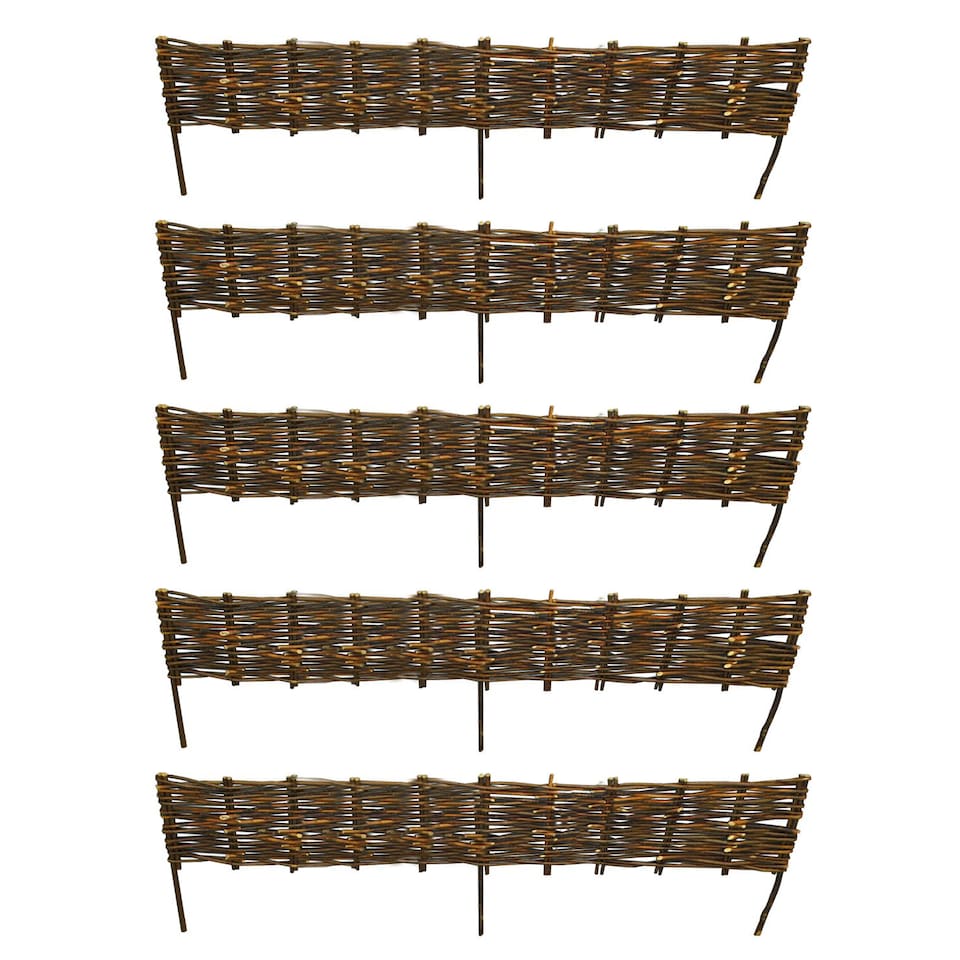 image 1 of Willow Hurdle Garden Lawn Edging (120cm x 20cm) - 5 Panels