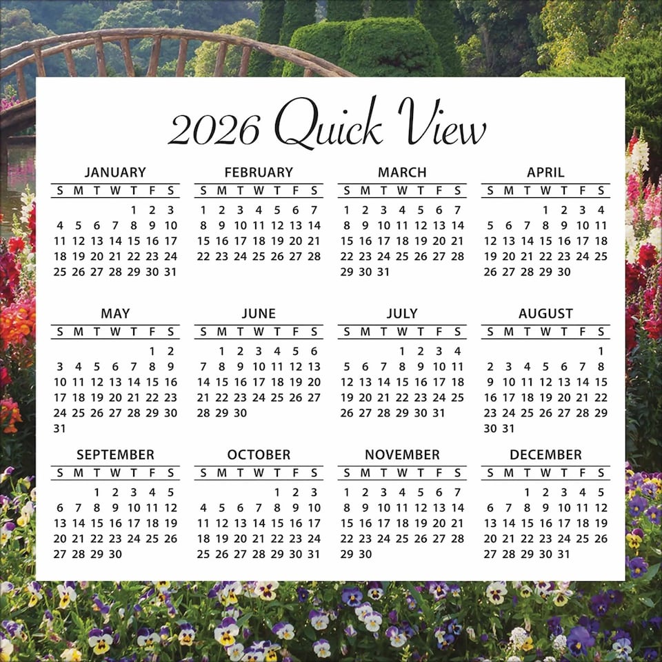 image 1 of Flowers Desk Calendar 2026, Desk Calendars, Day To View, Lifestyle, Gift