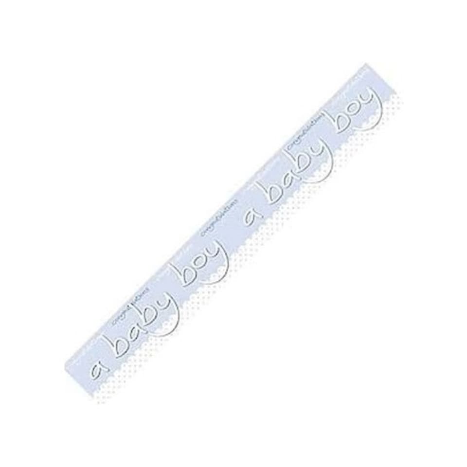 Congratulations Baby Boy Banner - Blue/White - One Size