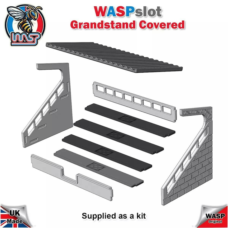 image 1 of Slot Car Track Scenery Grandstand Covered Small 1:32 Scale Wasp P