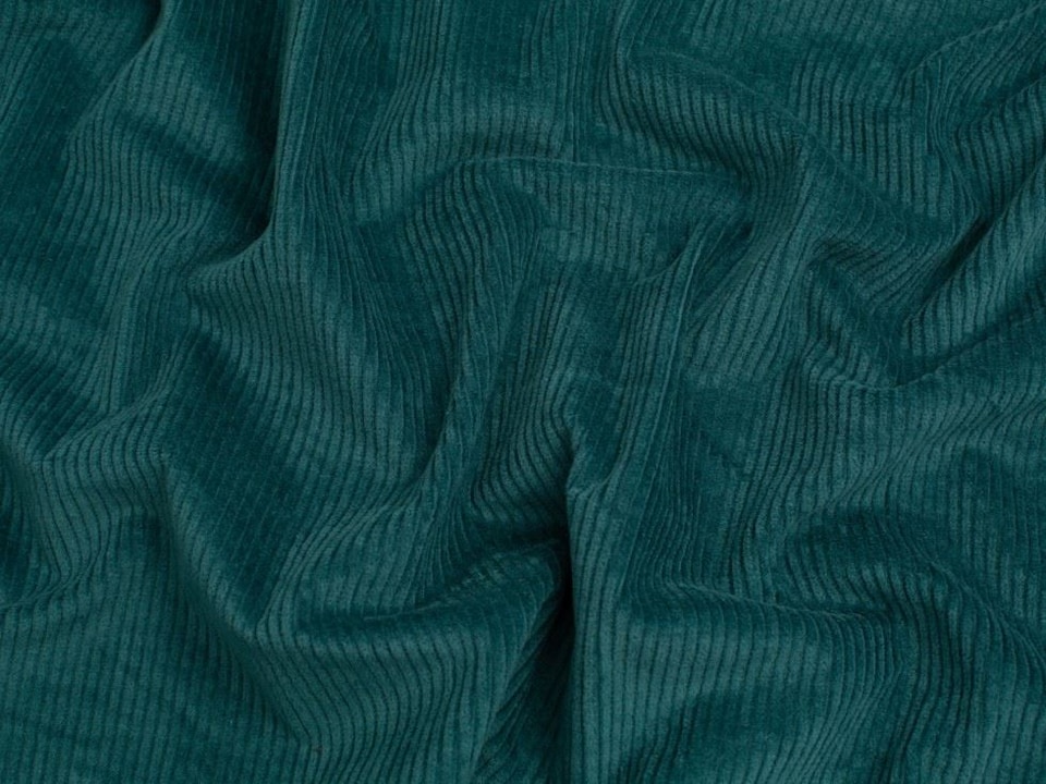 Turquoise 7 Wale Stretch Woven Jumbo Cord Fabric for Dressmaking, 150cm / 59" Wide - per metre