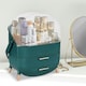 image 5 of ilus Makeup Organizer Case Drawer Portable Cosmetic Jewellery Storage Box Dark Green | Green