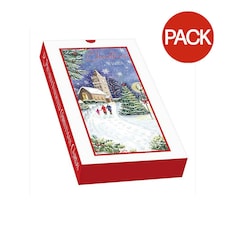 Out Of The Blue Winter Walk Christmas Card (Pack of 12) - White/Red - One Size
