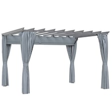 Outsunny 3.6 x 3(m) Outdoor Retractable Pergola Gazebo Sun Shade Canopy Curtains