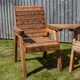 image 4 of Hand Made 2 Seater Chunky Rustic Wooden Garden Furniture Love Seat with Tray Assembled