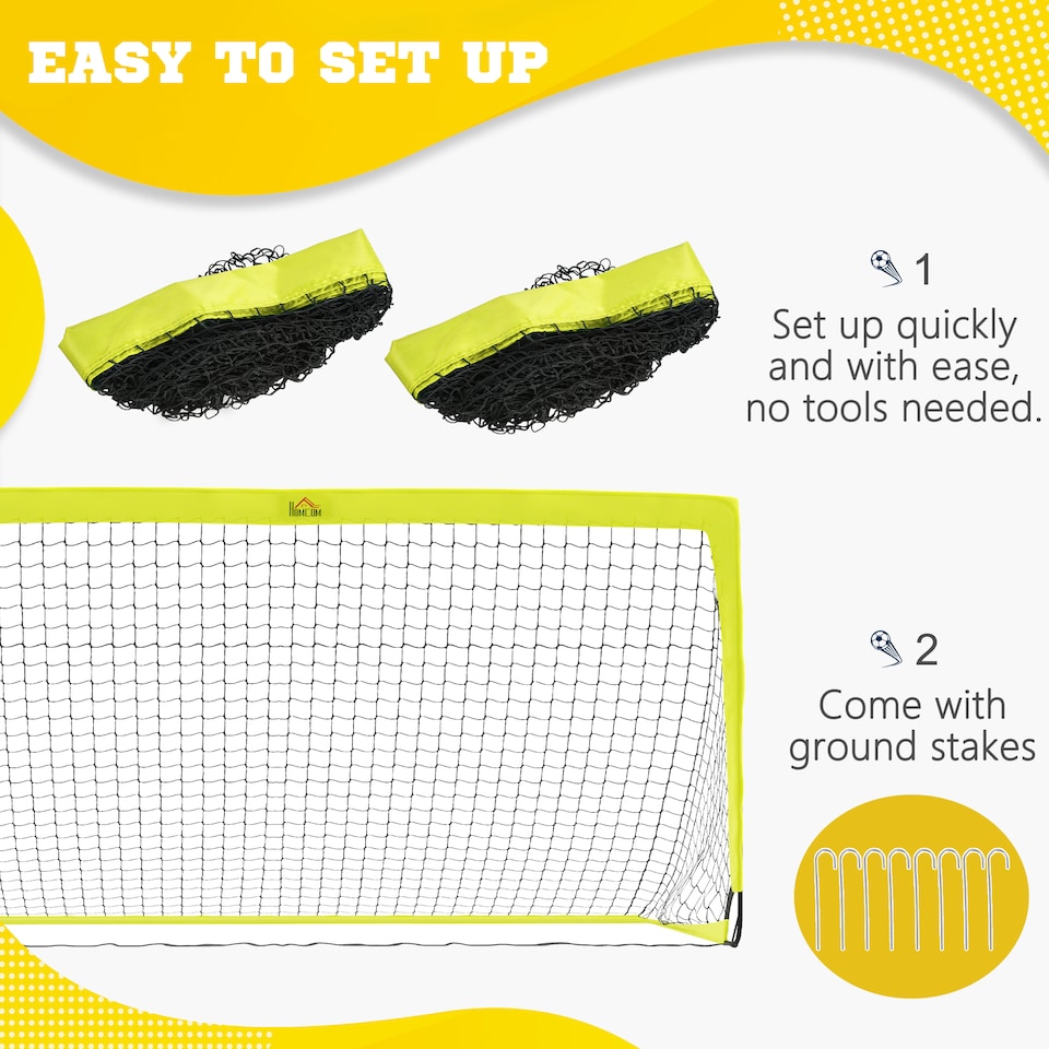 image 1 of HOMCOM Two Football Goal Nets, Foldable Outdoor Sport Training Equipment, for Adults, Teens, with Carrying Bag, Yellow | Yellow