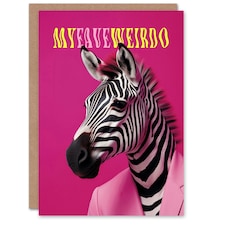 Pink Fashion Favourite Weirdo Zebra Her Birthday Card