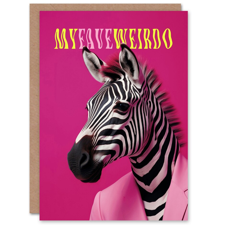 image 1 of Pink Fashion Favourite Weirdo Zebra Her Birthday Card