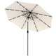 image 1 of Outsunny 2.7m Garden 24 LED Light Parasol Solar Outdoor Tilt Sun Umbrella Patio Club Party Event Manual Sun Shade w Hand Crank and 8 Ribs, Offwhite