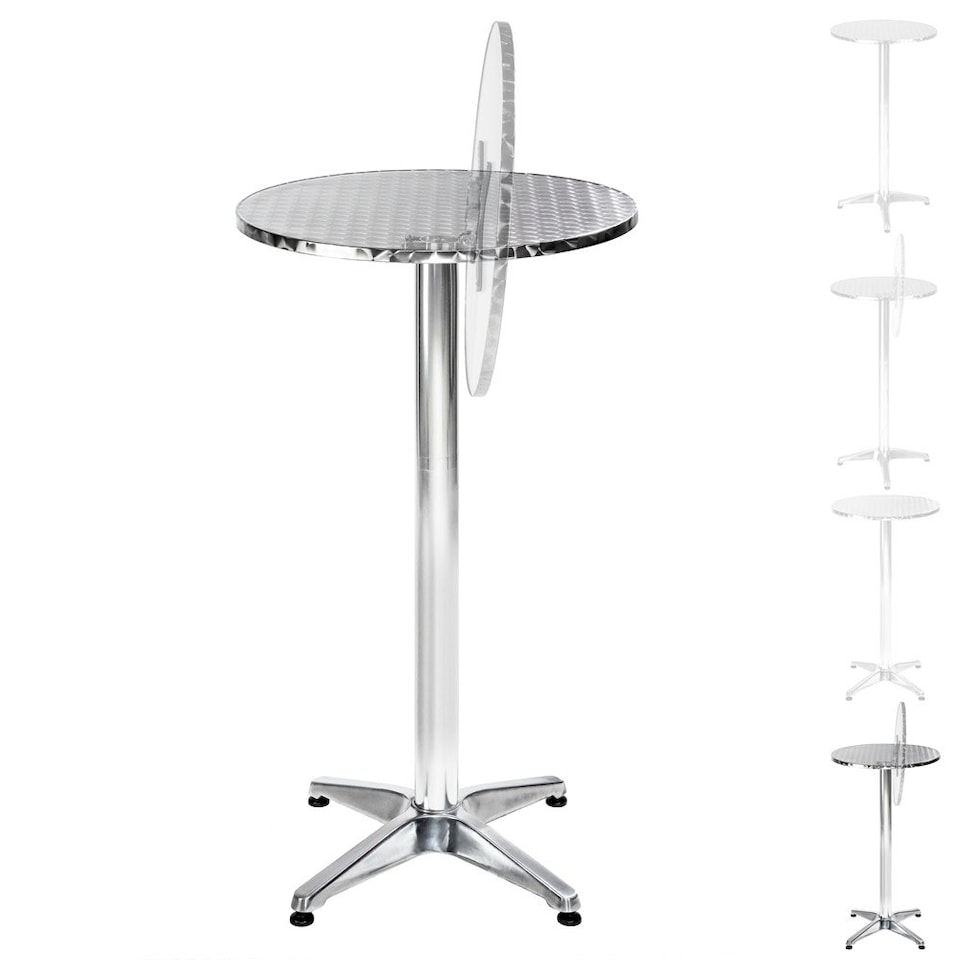 image 1 of Bar Table Aluminium - 60cm tabletop, foldable, height adjustable Grey