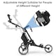image 9 of COSTWAY 3 Wheel Golf Push Cart Folding Golf Holder Grey