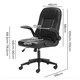 image 2 of Ergonomic Office Computer Chair PU Leather Swivel Recliner with Flip-Up Armrests
