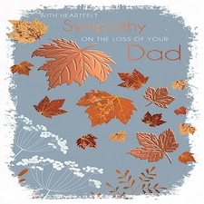 Words 'n' Wishes Traditional On The Loss of Your Dad Sympathy Card, Rose Gold Leaf Design, UK Made