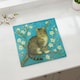 image 2 of Van Gogh Almond Blossoms Tabby Cat Large Square Worktop Protector - Smooth Glass Chopping Board