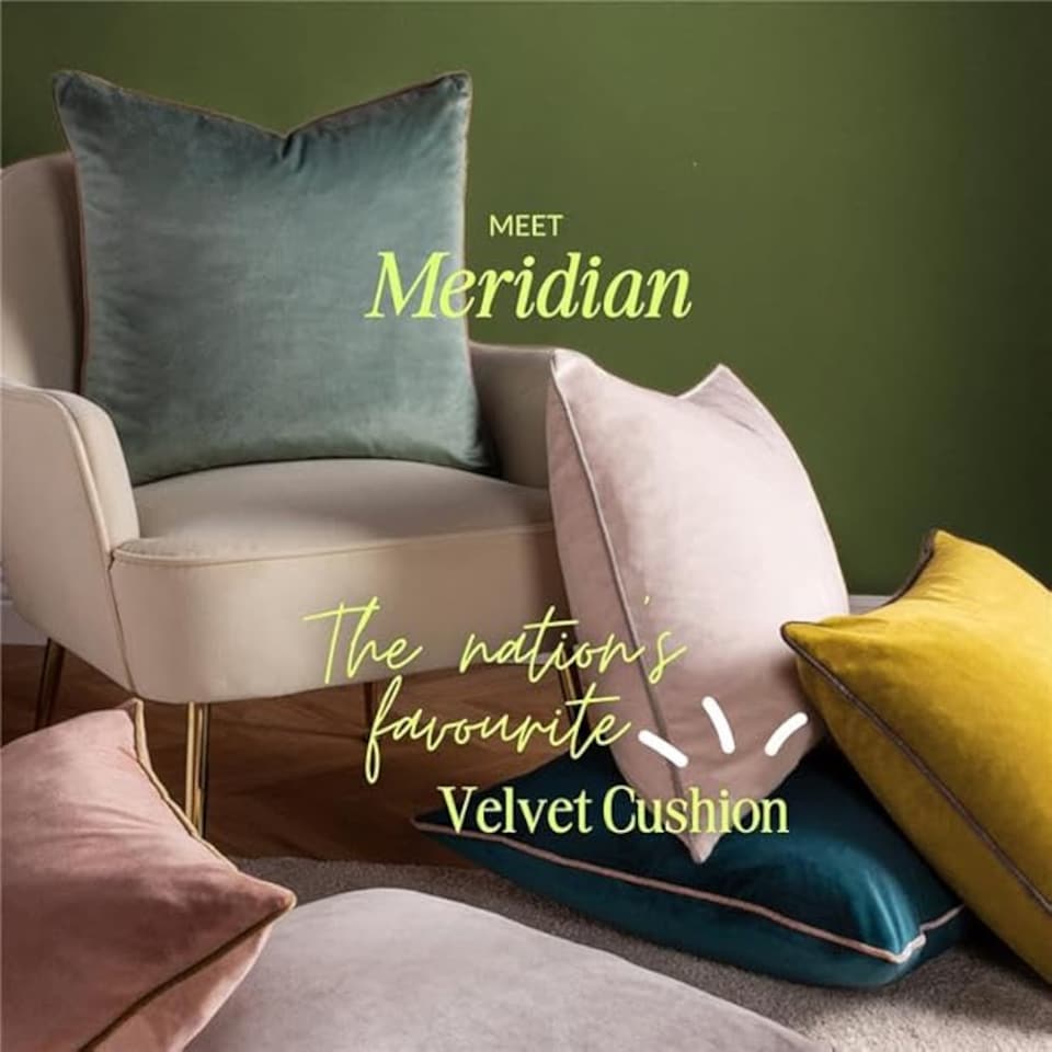 image 1 of Furn Meridian Velvet Cushion, Caramel/Chocolate, 45 x 45cm