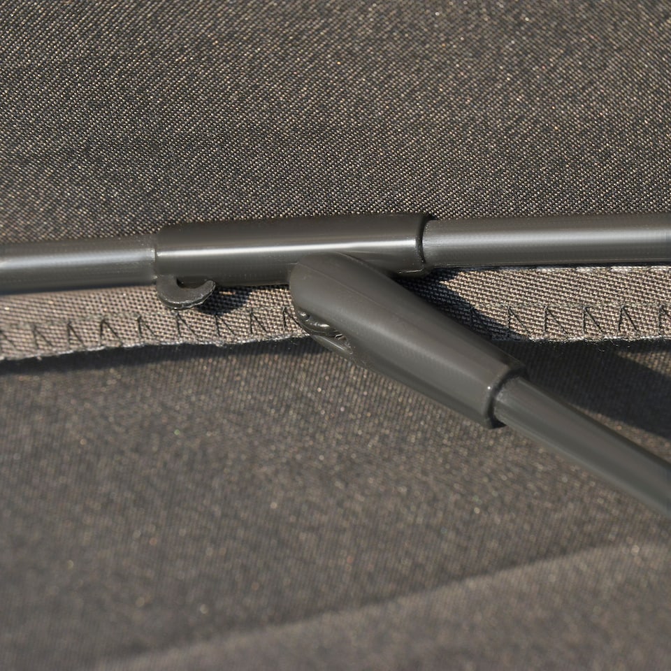 image 1 of Outsunny 2.5m Shanghai Garden Parasol Umbrella with Crank Tilt, Adjustable Outdoor Sun Shade, Grey