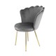 image 1 of FREYA Petal Chair Velvet Upholstered Fabric - Grey Grey