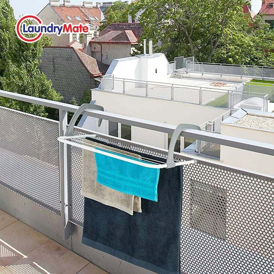 image 1 of Over Radiator Airer Clothes Washing Drying Indoor Rack Adjustable Rail Dryer