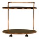 image 2 of Interiors by Premier Elegant 2 Tier Gold Finish Drinks Trolley, Functional Bar Trolley, Easy Mobility Drinks Trolley