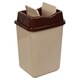 image 2 of Plastic Waste Recycling Bin With Butterfly Lid for Kitchen or Office | Brown | 5L Cappuccino