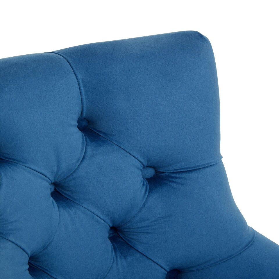 image 1 of Interiors by Premier Luxury Blue Velvet Home Office Chair, Comfortable Blue Office Desk Chair with Gold Base, Modern Chair