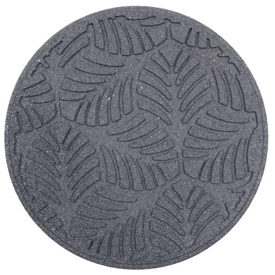 image 1 of Stepping Stones Rubber Path Walkway Stone Geo Leaves Design - Grey - Pack of 2 | Grey | Grey | Pack of 2