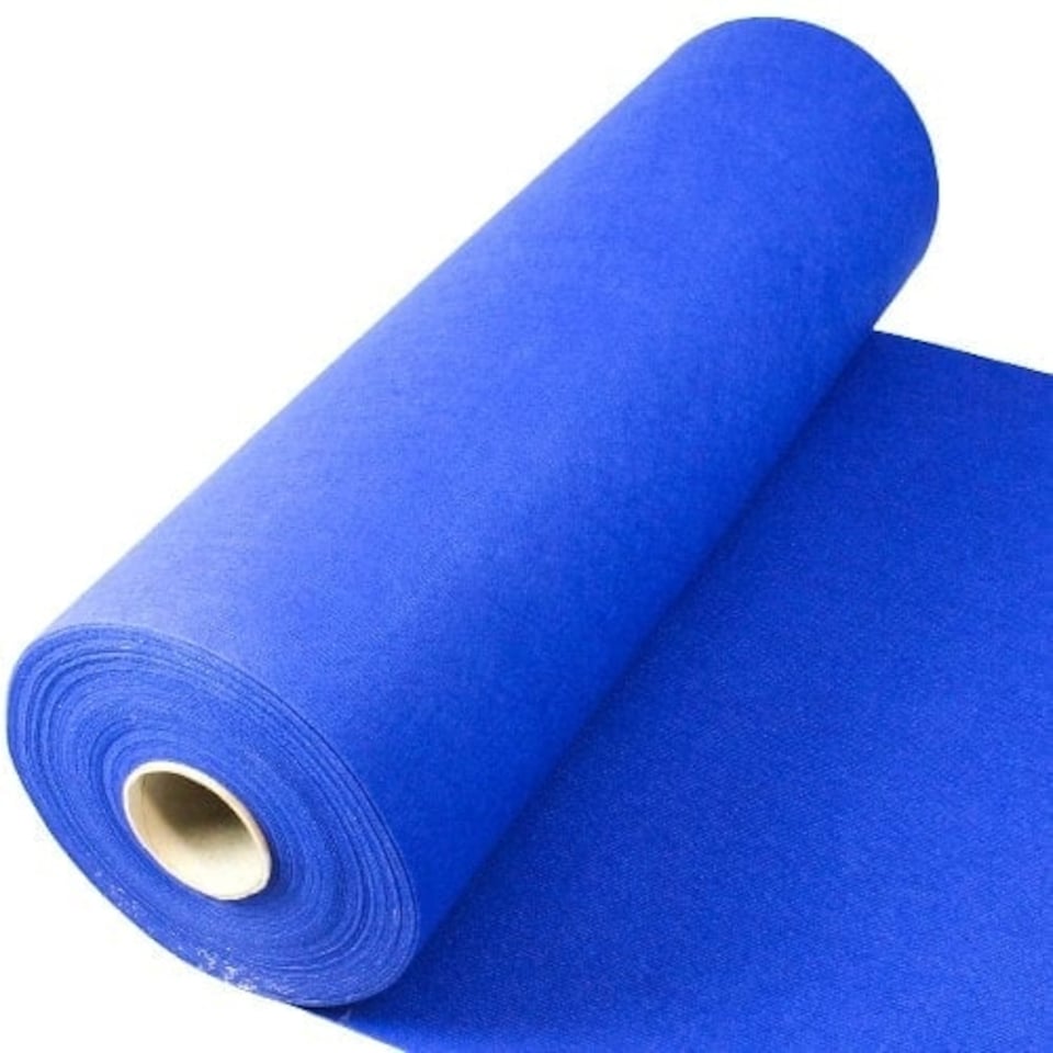 image 1 of 25 Metres Exhibition Quality Ribbed Heavy Duty Blue Carpet Runner 1 Metre Wide