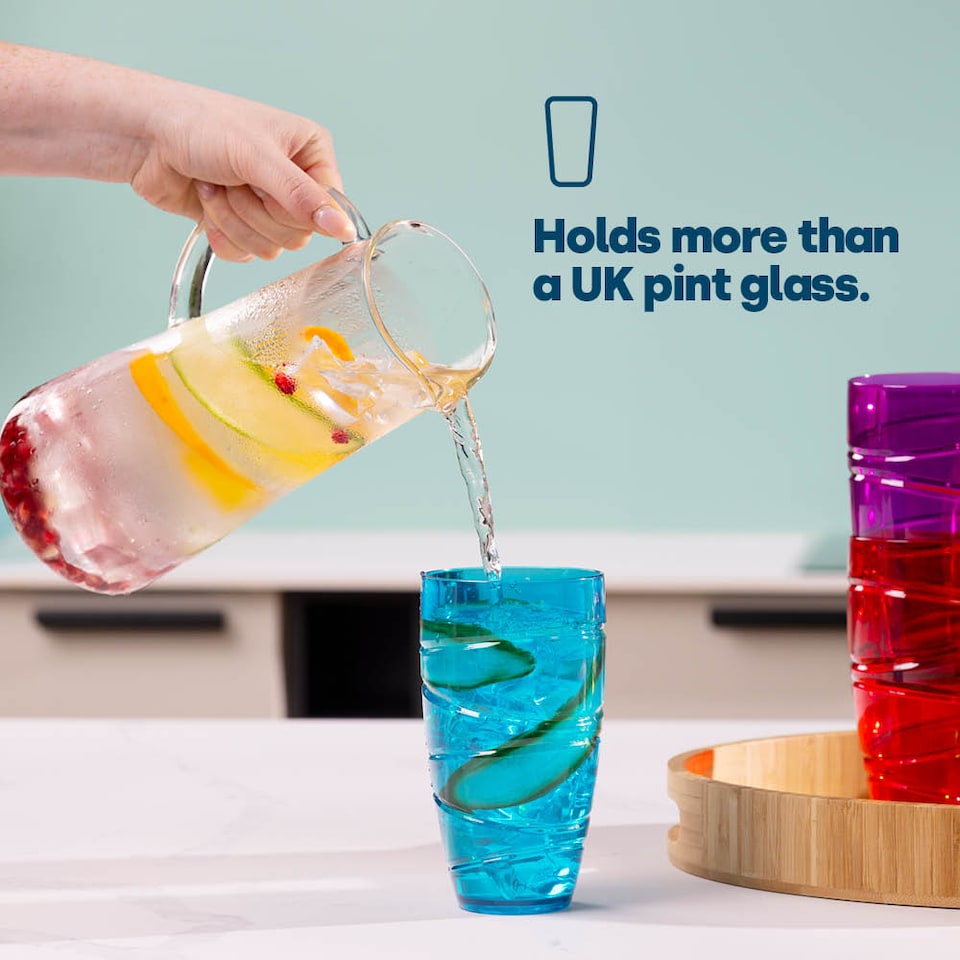 image 1 of Swirl Multicolour Plastic Tumbler Set of 6