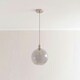 image 3 of ValueLights Bellamy Smoked Glass Globe Brushed Chrome Single Ceiling Pendant Light with Bulb Silver