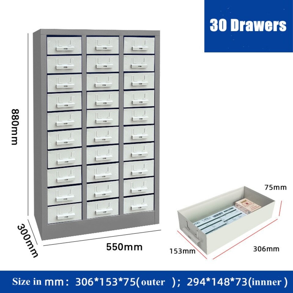 image 1 of Steel 30 Drawers Parts Cabinet