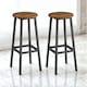 image 2 of Set of 2 Kitchen Counter Height Breakfast Bar Stools Brown