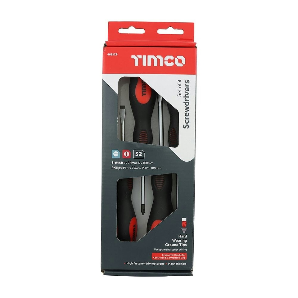image 1 of Timco - Screwdriver Set (Size 4pcs - 4 Pieces)