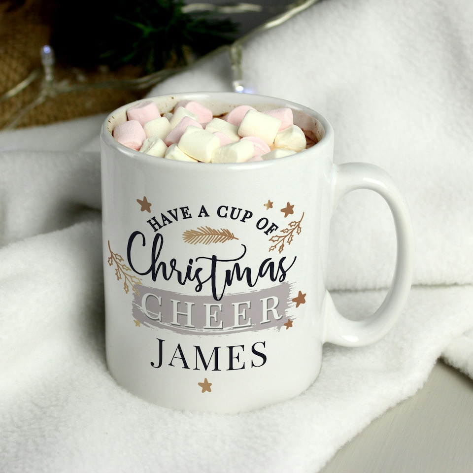 image 1 of Personalised Cup of Christmas Cheer Mug White