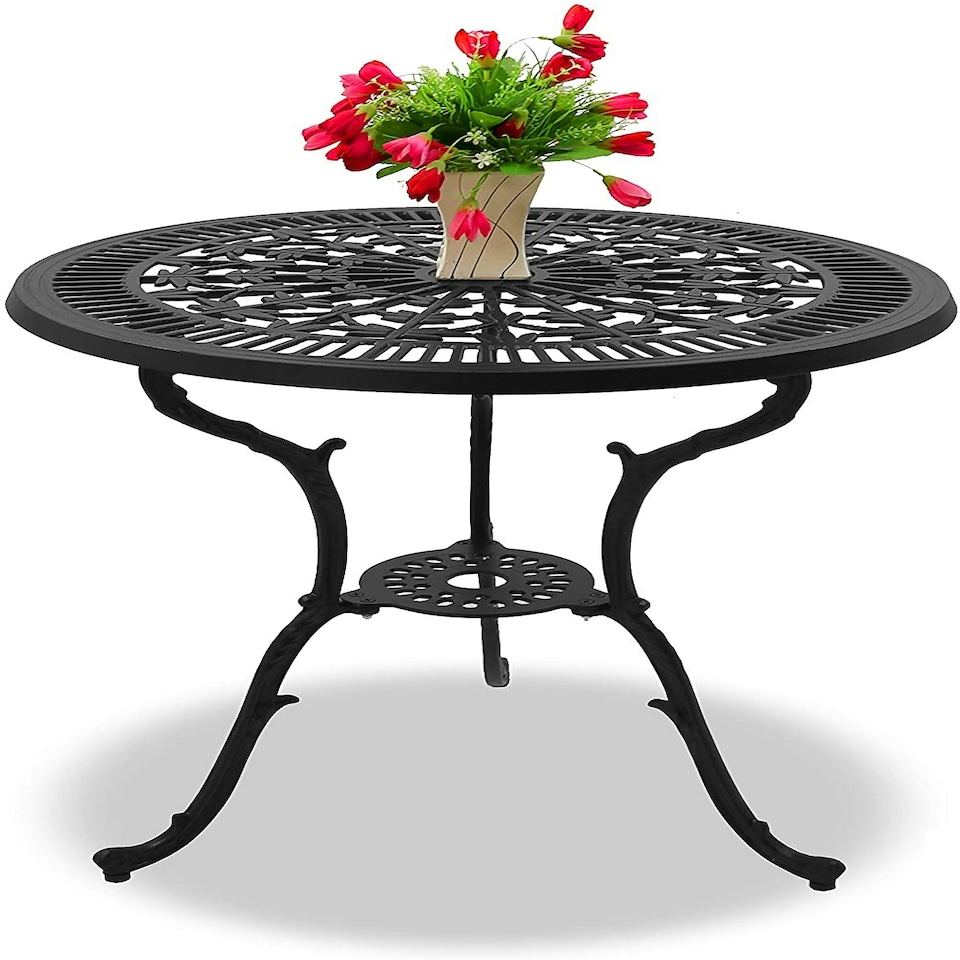image 1 of Centurion Supports TABREEZ Garden and Patio Black Cast Aluminium Bistro Table Black