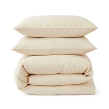 Touch Of Linen - Creamy Almond - Duvet Cover Set (Includes 2 Pillowcases - 1 For Single) Cream | Creamy Almond | Single
