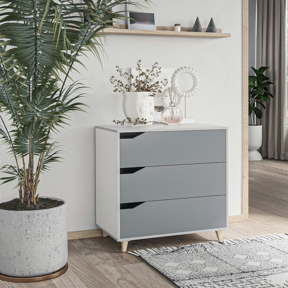 image 1 of HOMCOM Chest of Drawers, 3 Drawer Unit Storage Organiser for Bedroom