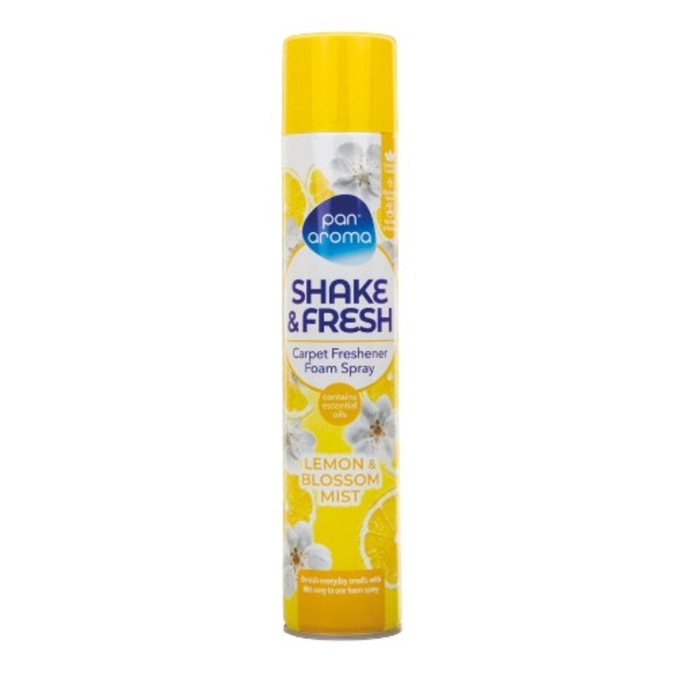 Pan Aroma Shake & Fresh Carpet Freshener Foam Spray Lemon Blossom Mist 500ml