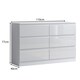 image 3 of FWStyle Carlton 6 Drawer Wide 3+3 Chest Of Drawers - White Gloss Front