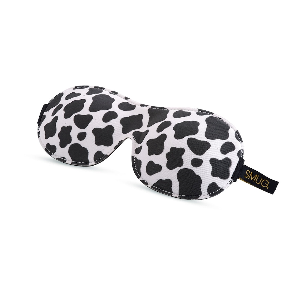 image 1 of SMUG Contoured 3D Blackout Sleep Mask - Cow Print