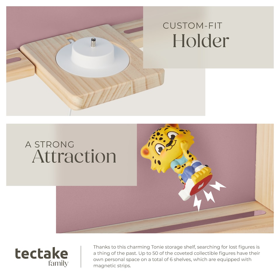 image 1 of Floating Shelf Mylittle Story - for up to 50 Tonies, house design | Pink | pink | 15,50 x 50 x 60 cm | 1