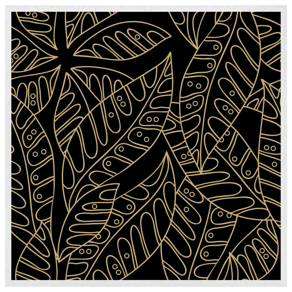 image 1 of Lined flower print (Picutre Frame) White | M