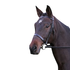 Hy Hunter Leather Bridle with Rubber Grip Reins - Black - Full
