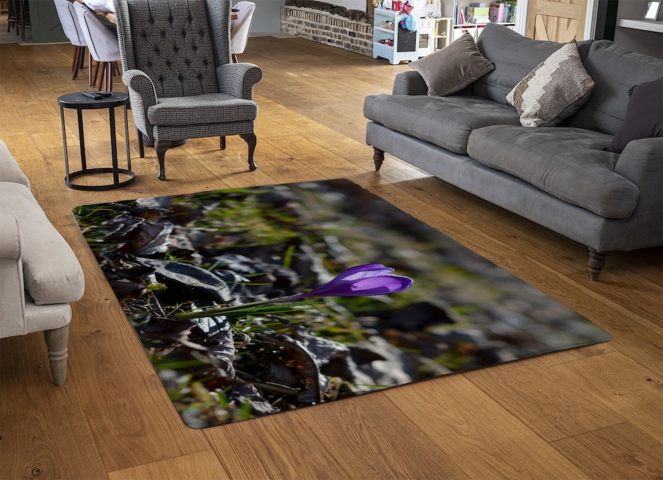 image 1 of Autumn Flower Bloom In Nature Designer Rug | Multi
