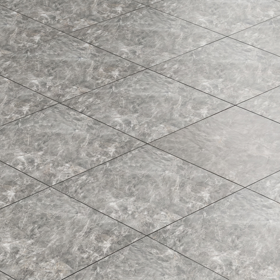 image 1 of Vinyl Floor Tiles Self Adhesive – 30 Pack Covers 30 sqf (2.79sqm) – 12x12in (30.5x30.5cm) Waterproof Peel & Stick Vinyl Flooring for Kitchen, Bathroom & Home | Grey
