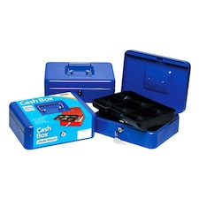 Tiger Stationery Cash Box - Blue - 25cm